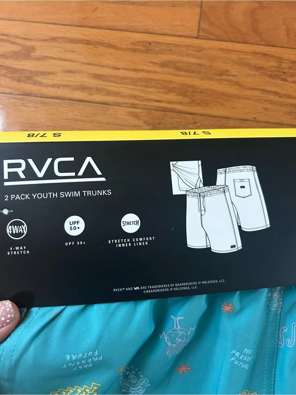 NWT RVCA boys swim trunks 2 pack size S 7/8